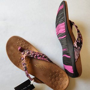 Vionic Pink Snake-Print Orthothic Sandal